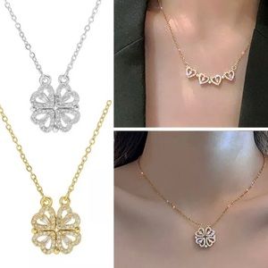 Heart-Shaped Four-leaf Clover Necklace